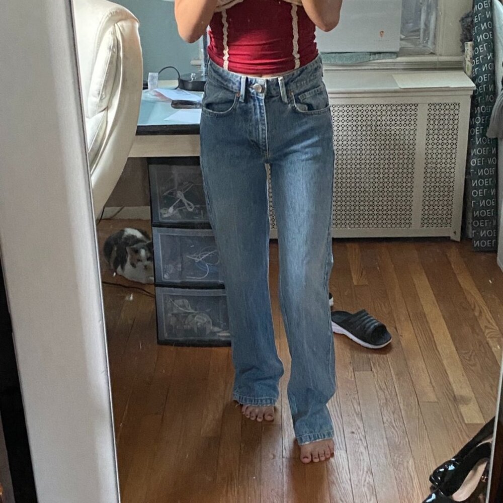 RAEY Straight Leg Light Wash Jeans